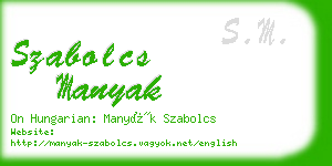 szabolcs manyak business card